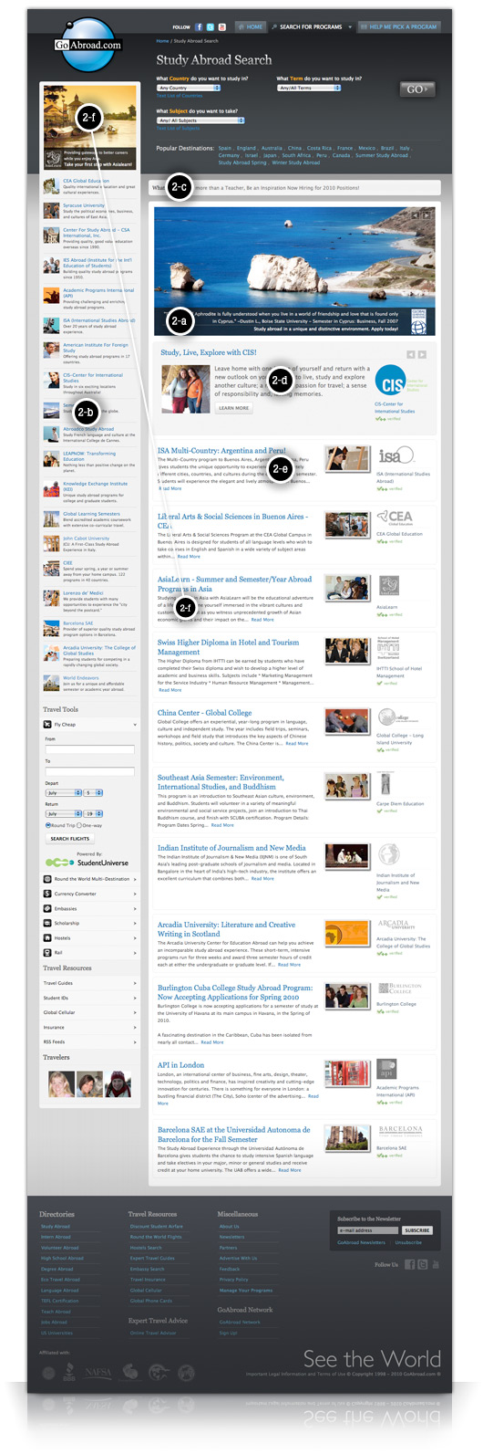 Search Page Advertisement Options
