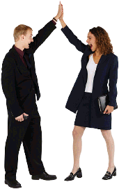 Businesspeople+giving+each+other+five